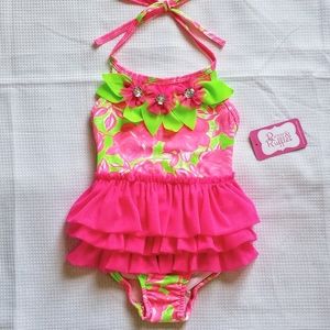 New Ricrac & Ruffles girls swimsuit